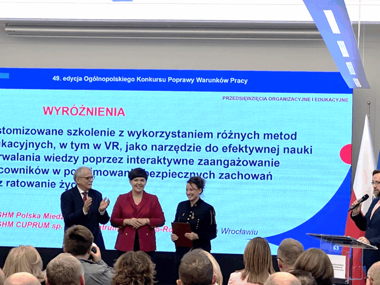 Wyróżnienie dla KGHM Polska Miedź S.A. i KGHM CUPRUM w 49. edycji Ogólnopolskiego Konkursu Poprawy Warunków Pracy