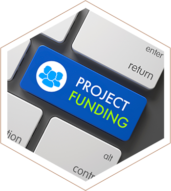 Klawiatura od komputera z napisem na klawiszu Project Funding