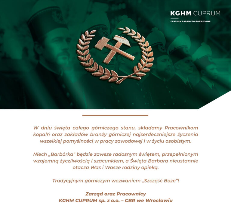 Życzenia z okazji Dnia Górnika od KGHM CUPRUM